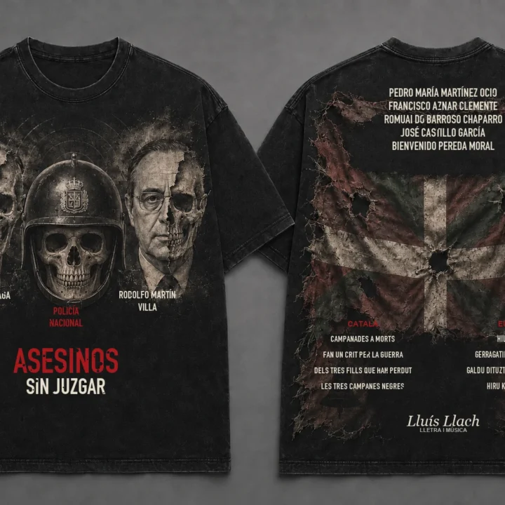 Camiseta negra Vitoria 1976, vista delantera y trasera